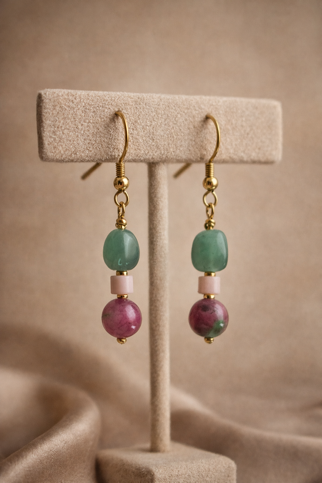 Boucles d’oreilles en pierres naturelles précieuses